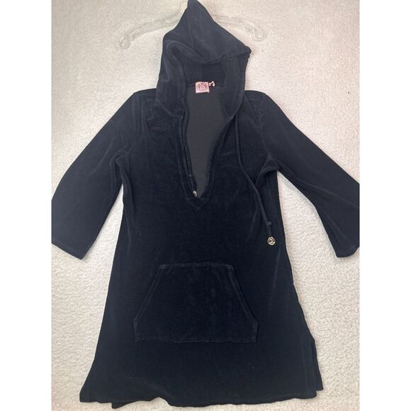 Juicy Couture Other - Juicy Couture Black Hooded Swim Coverup